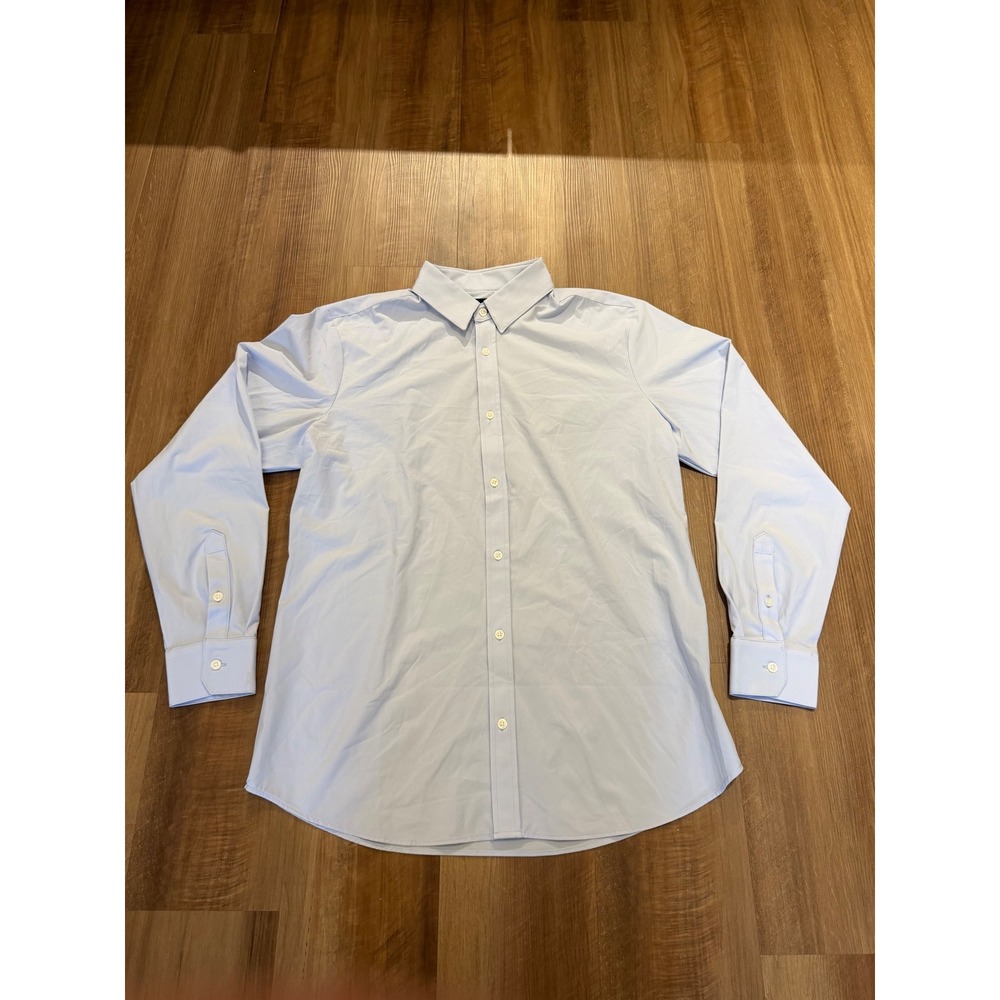 Mizzen+Main Leeward Shirt Mens XL Light Blue Trim Fit Performance Button Down